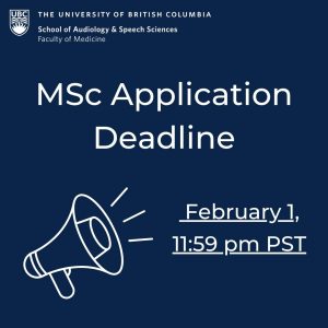 MSc Application Deadline – February 1st