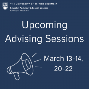 Upcoming Advising Sessions